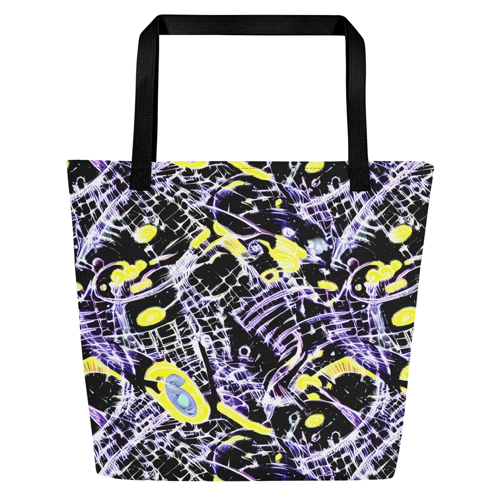 Night Circuit on Large Tote Bag W/ Pocket — Front