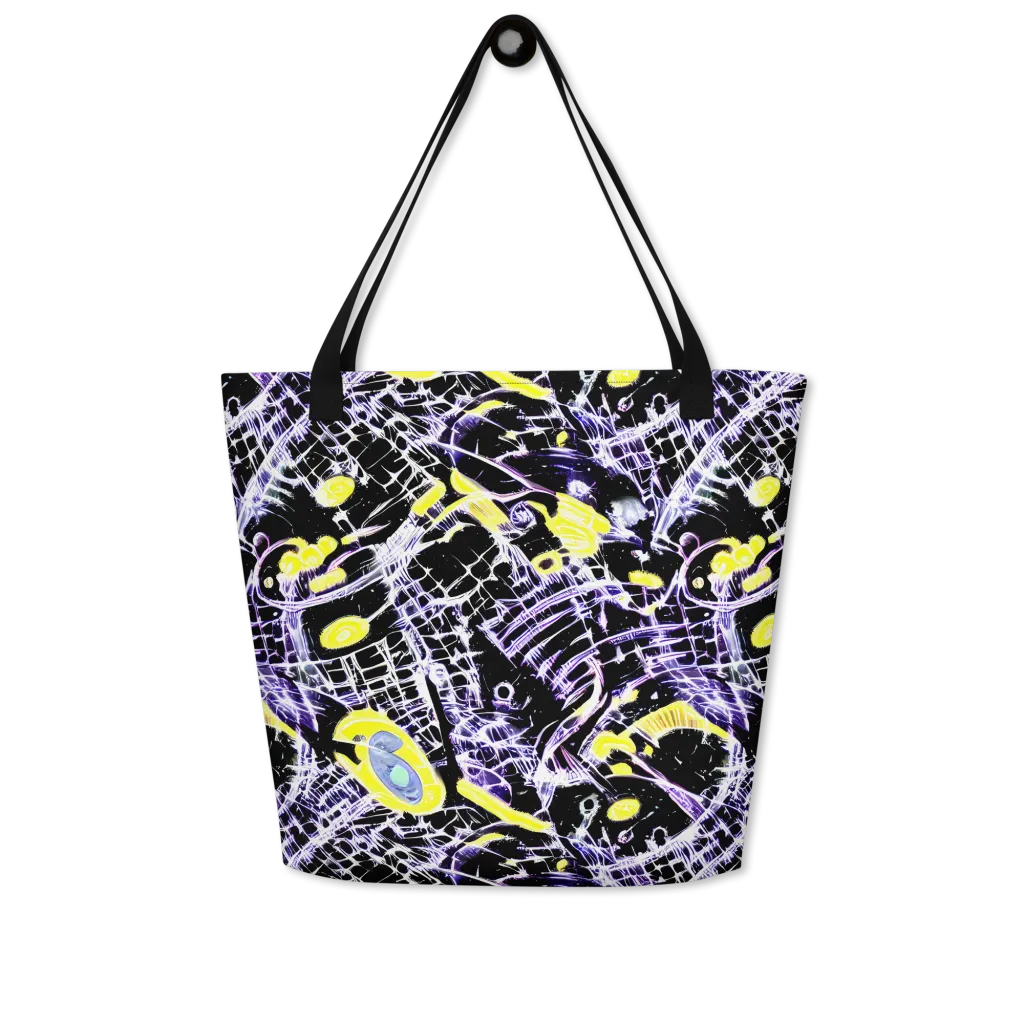 Night Circuit on Large Tote Bag W/ Pocket — Front