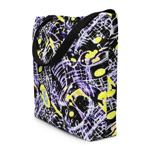 Night Circuit on a Large Tote Bag W/ Pocket