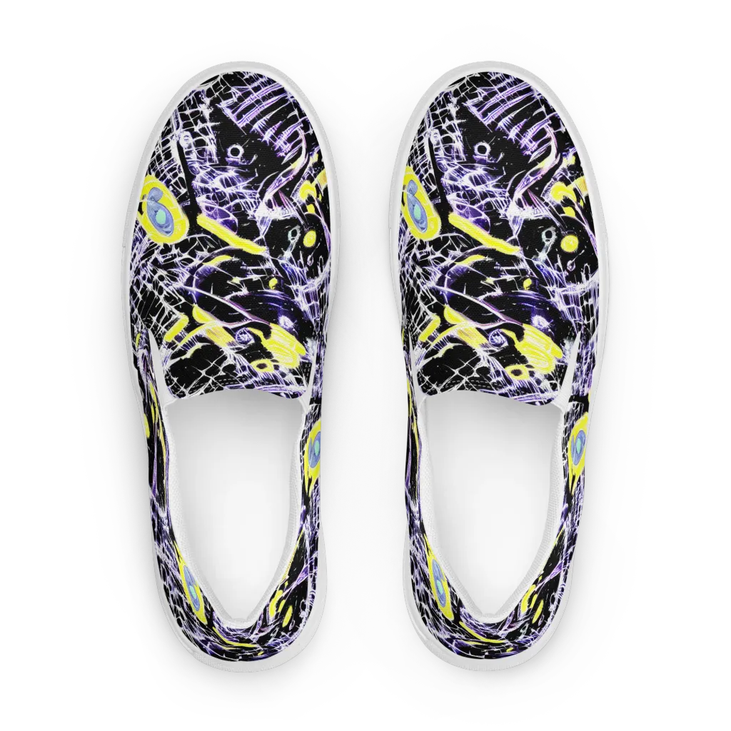 Night Circuit on Women's Slip-On Canvas Shoes — Front