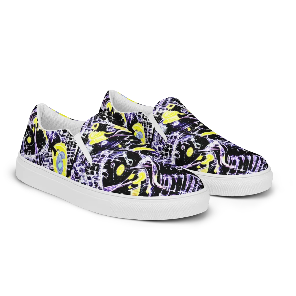 Night Circuit on Women's Slip-On Canvas Shoes — Right Front