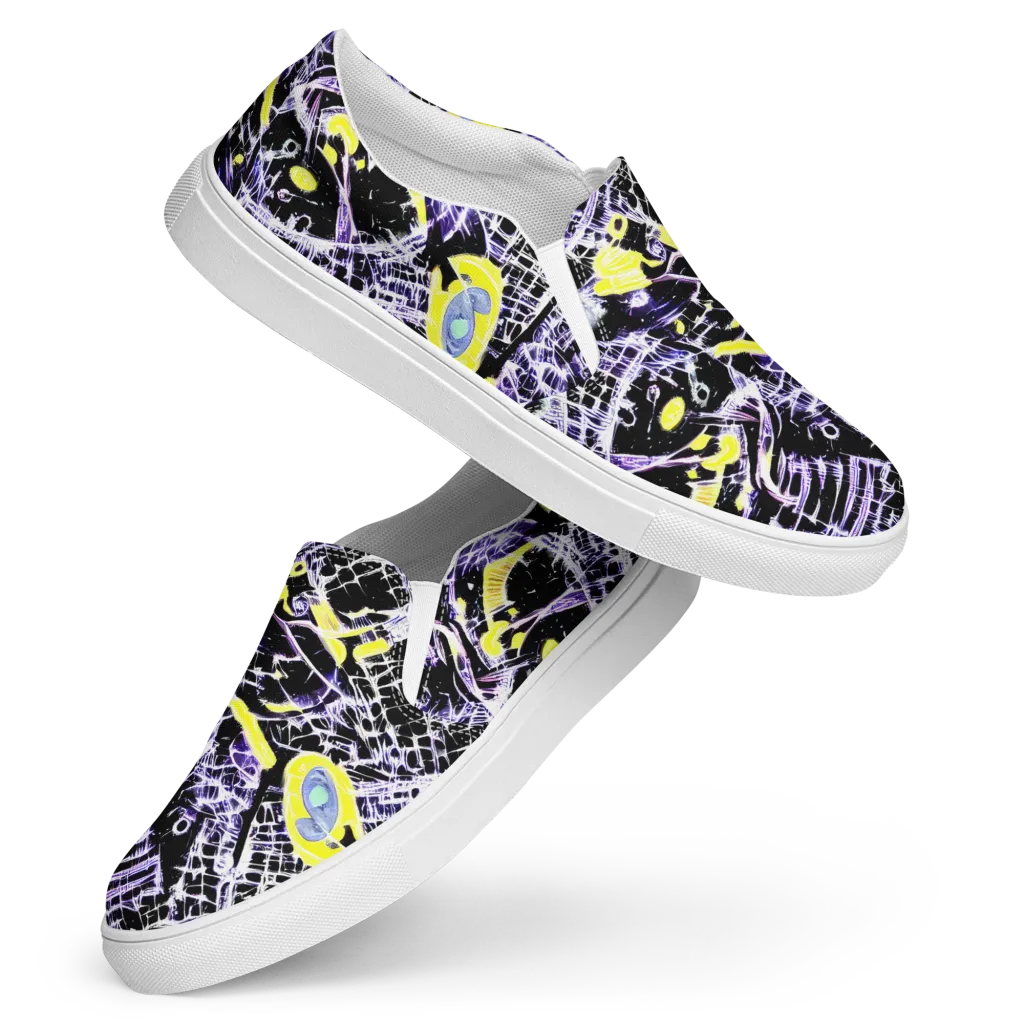 Night Circuit on Women's Slip-On Canvas Shoes — Front