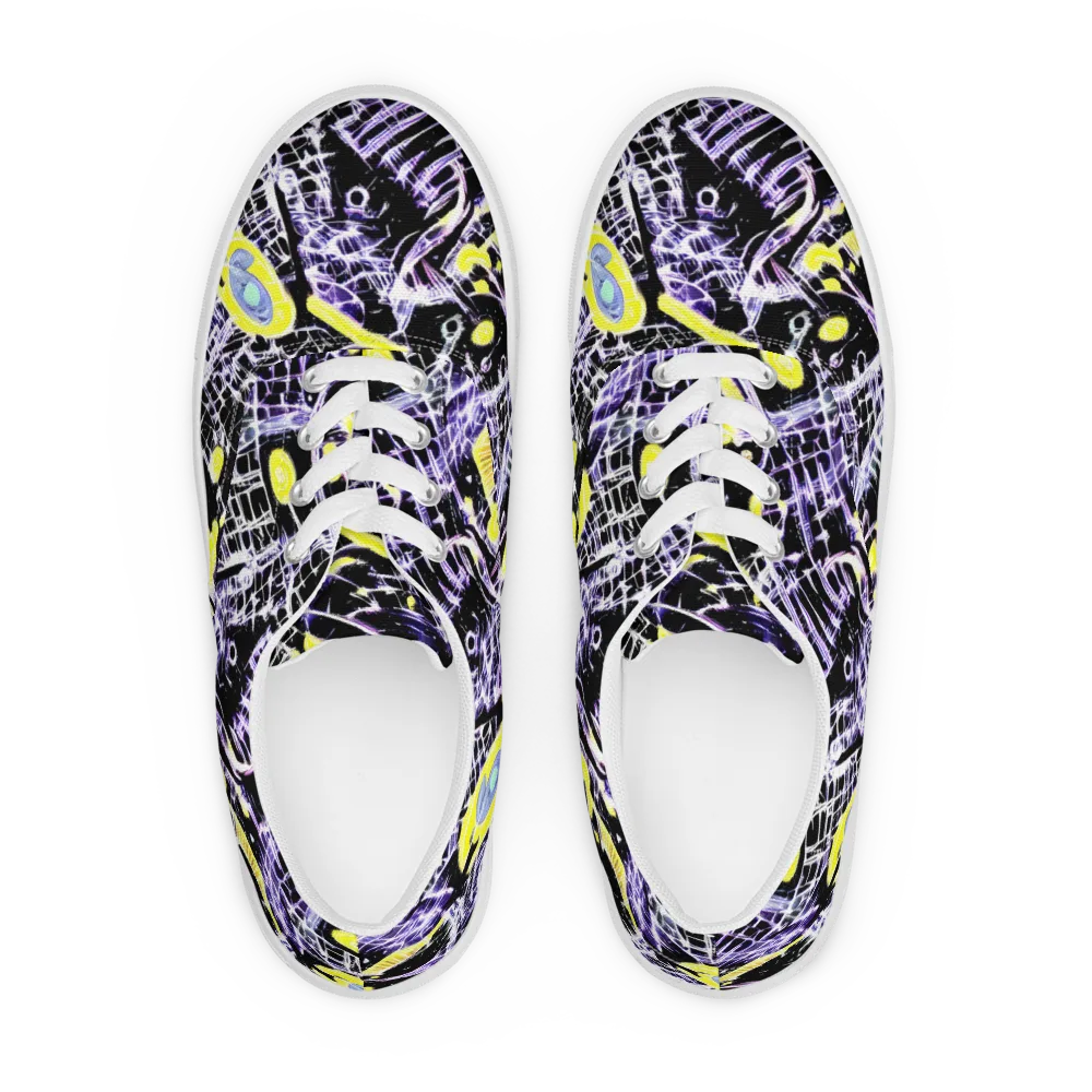 Night Circuit on Men's Lace-Up Canvas Shoes — Front
