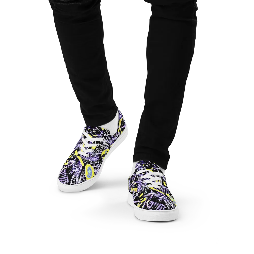 Night Circuit on Men's Lace-Up Canvas Shoes — Front