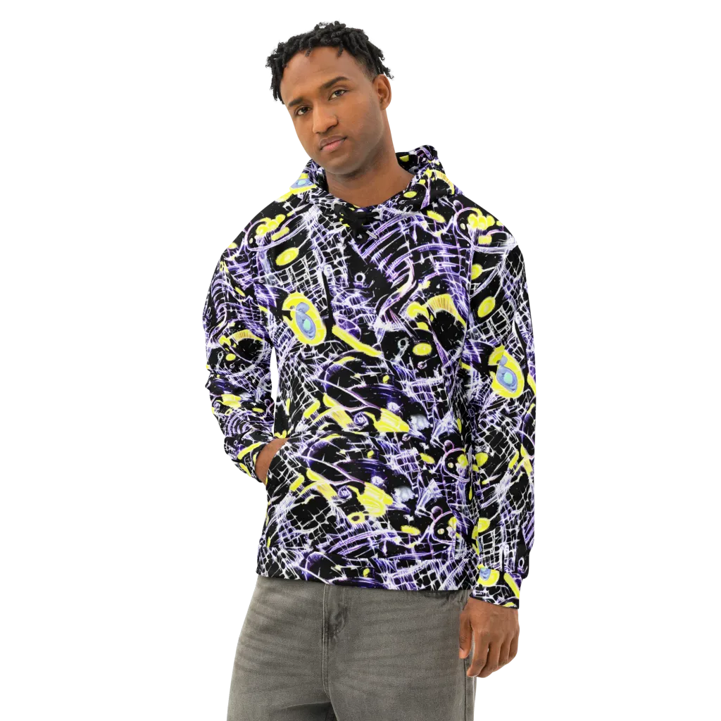 Night Circuit on Cotton Hoodie — Left Front