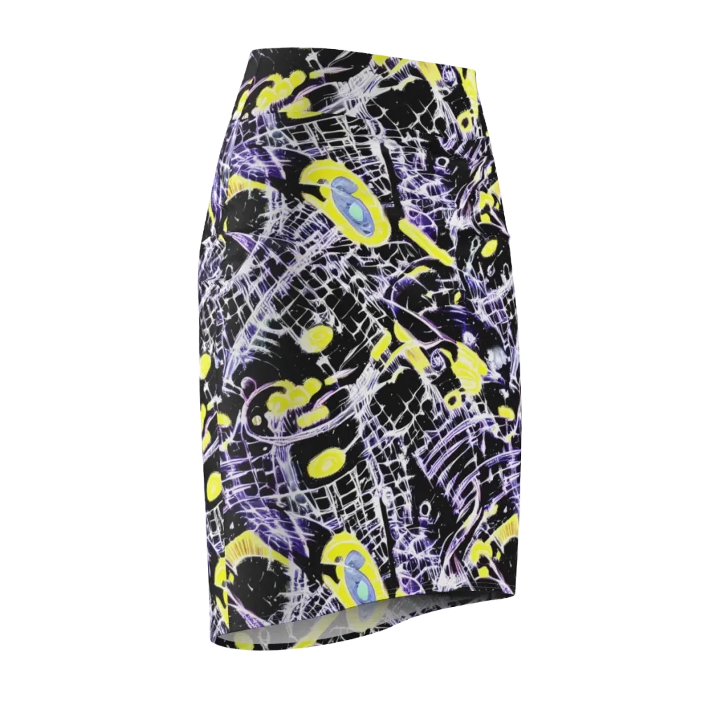 Night Circuit on Pencil Skirt — Front Side