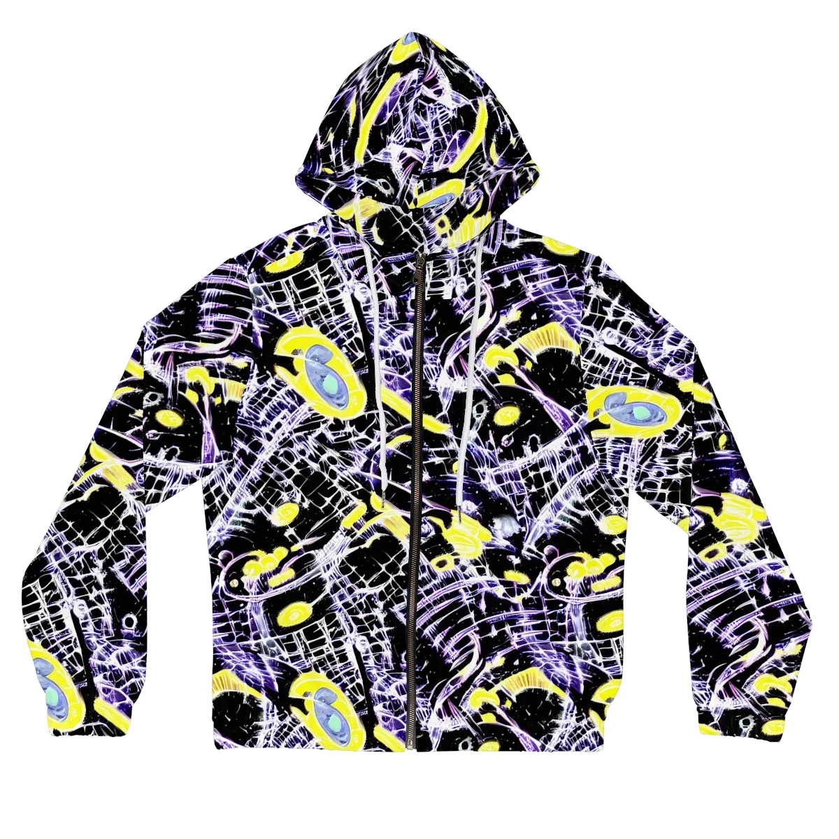 Night Circuit on Women's Full-Zip Hoodie — Front