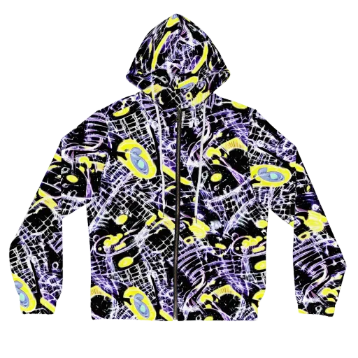 Night Circuit on a Women's Full-Zip Hoodie