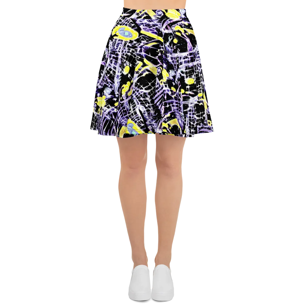 Night Circuit on Skater Skirt — Front