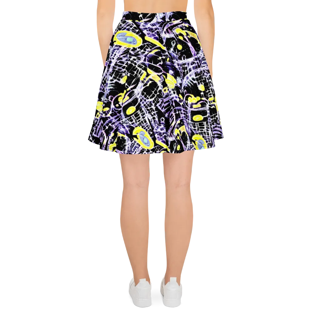 Night Circuit on Skater Skirt — Back