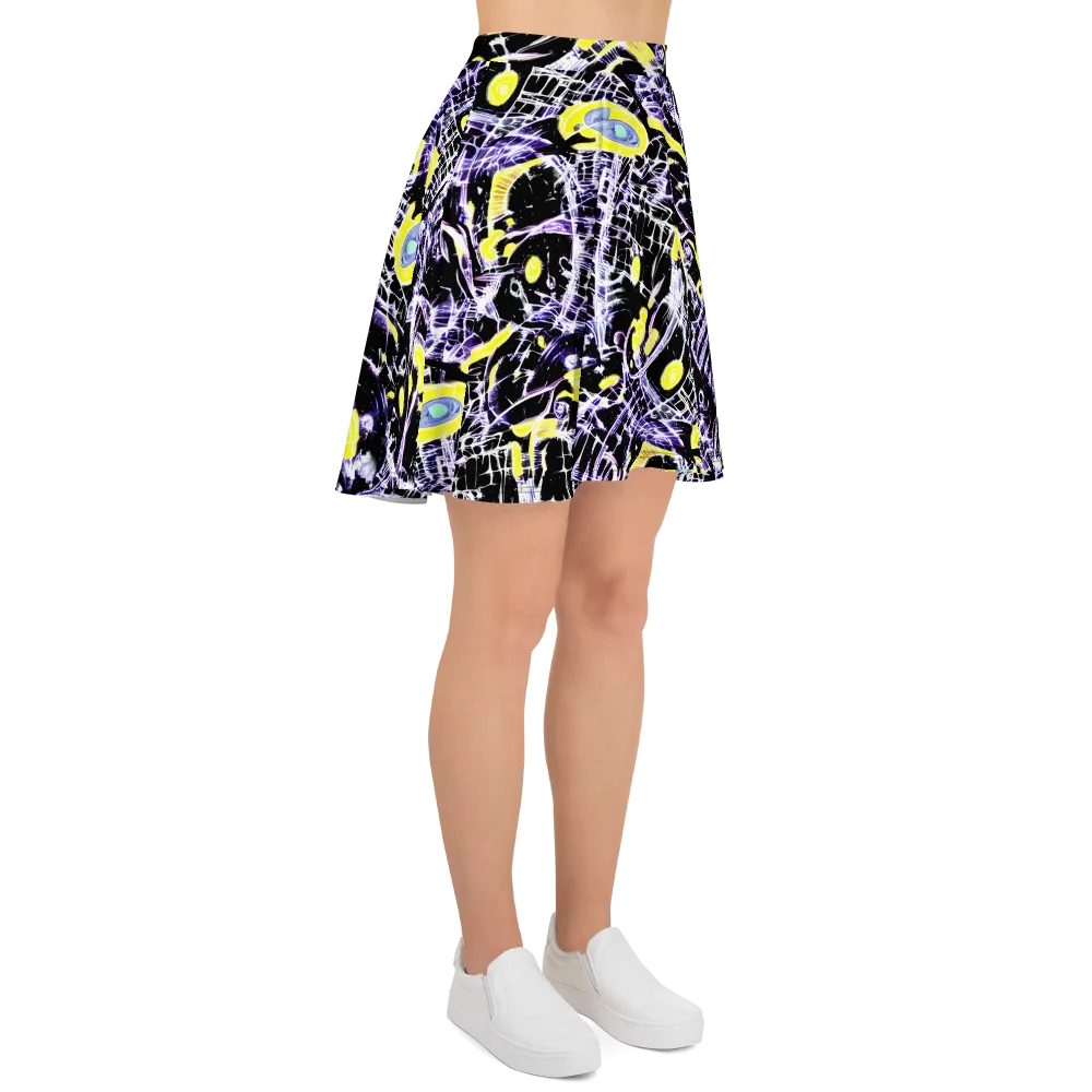 Night Circuit on Skater Skirt — Right