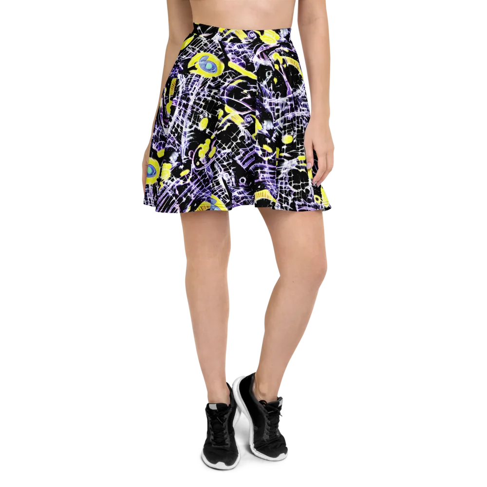 Night Circuit on Skater Skirt — Front