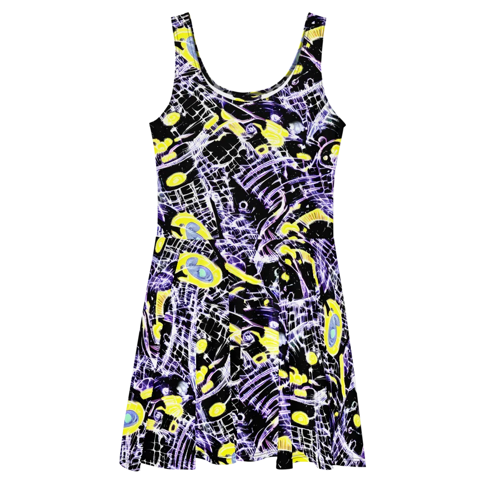 Night Circuit on Skater Dress — Front