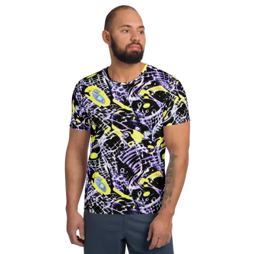Night Circuit on a Men's Athletic T-Shirt
