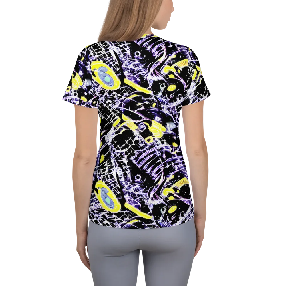 Night Circuit on Women's Athletic T-Shirt — Back