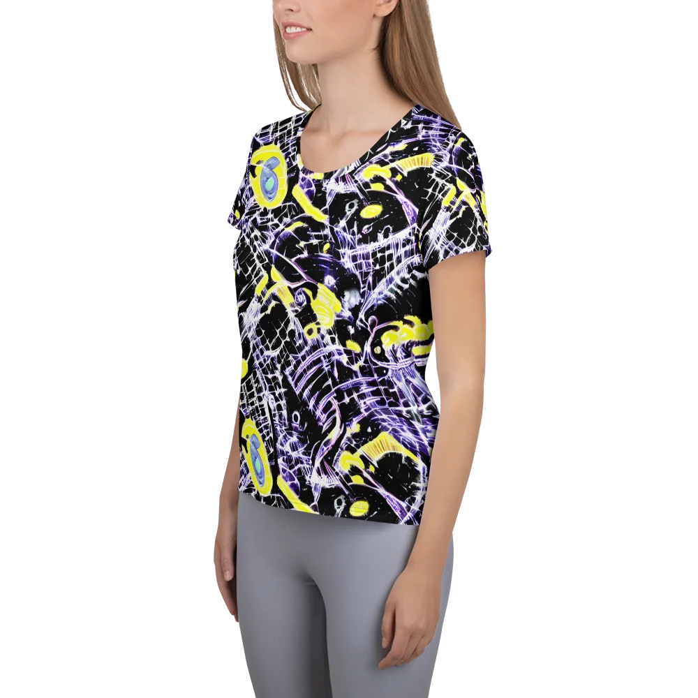 Night Circuit on Women's Athletic T-Shirt — Left