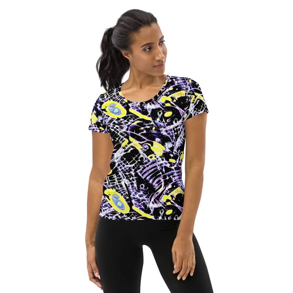 Night Circuit on Women's Athletic T-Shirt — Front