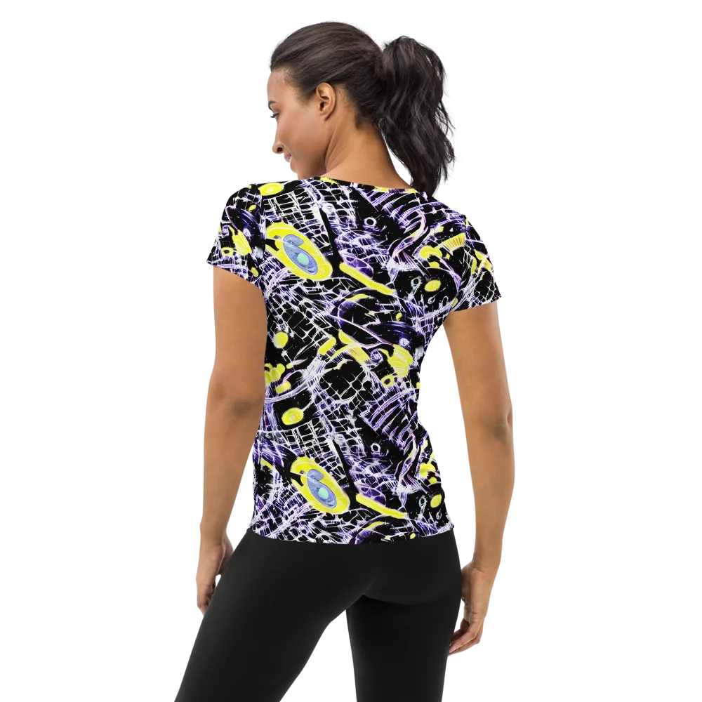 Night Circuit on Women's Athletic T-Shirt — Back