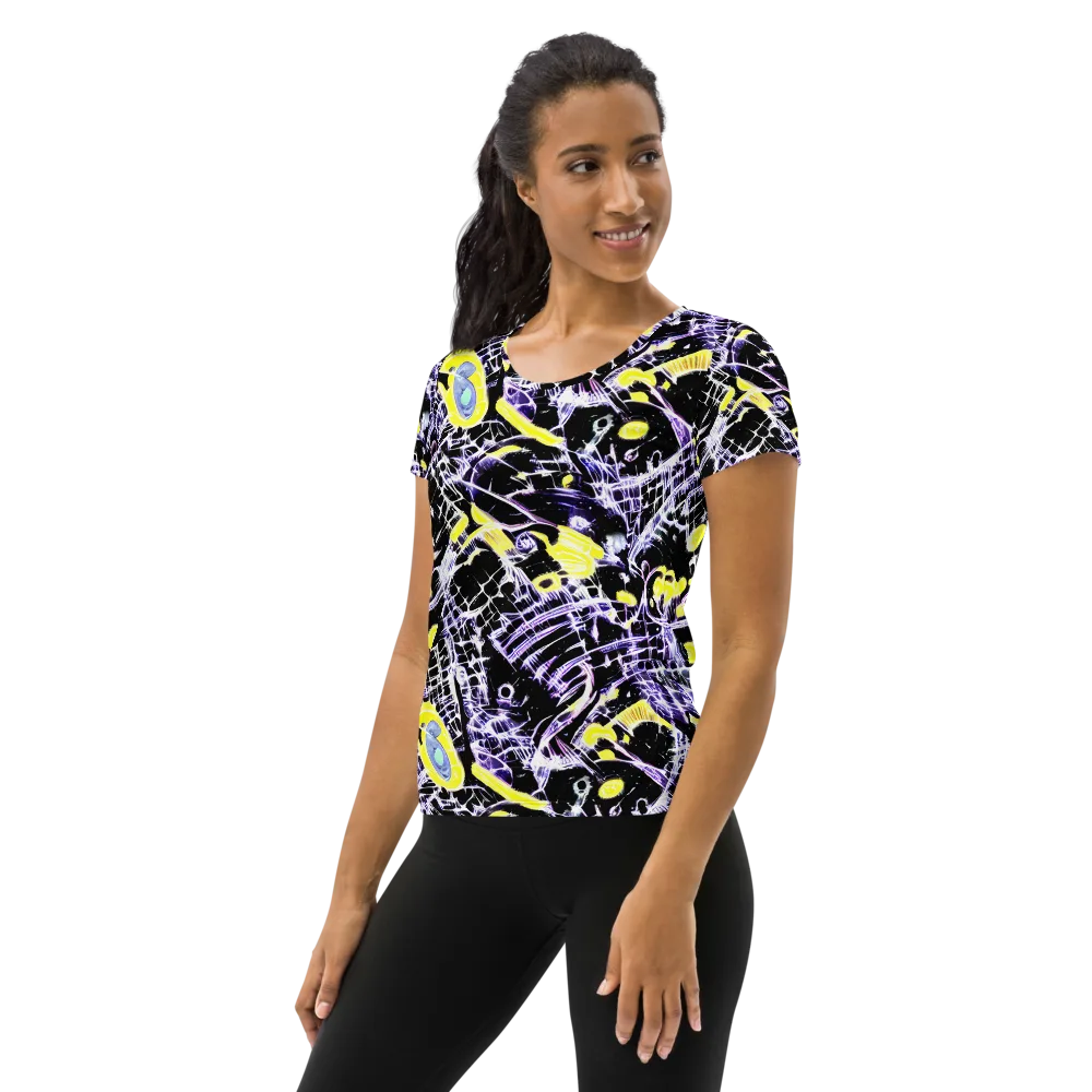 Night Circuit on Women's Athletic T-Shirt — Left