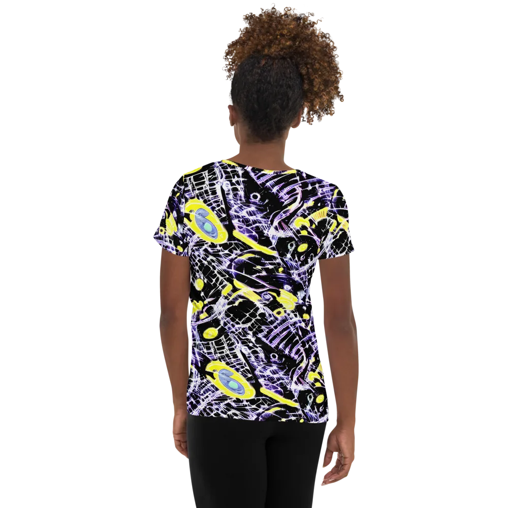 Night Circuit on Women's Athletic T-Shirt — Back