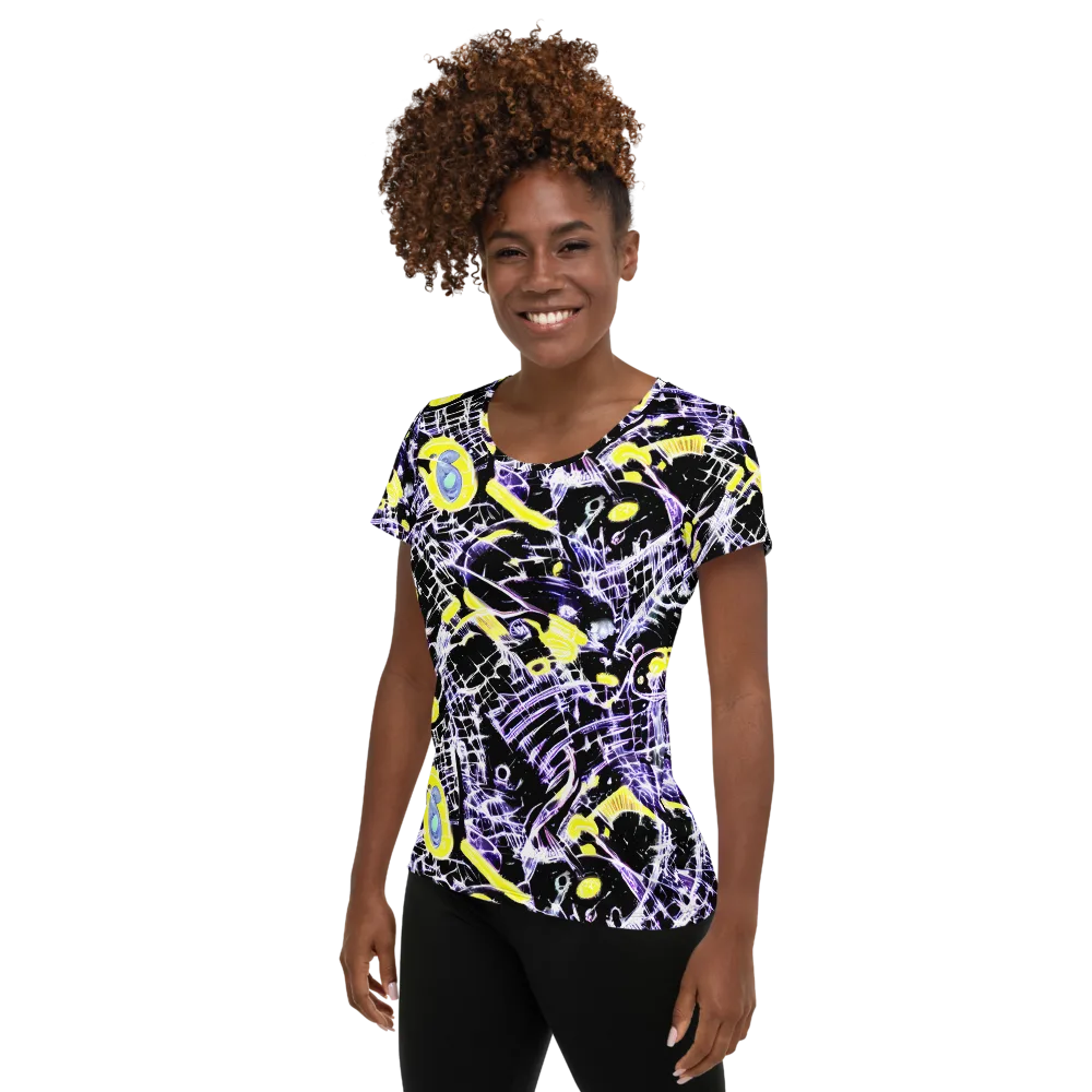 Night Circuit on Women's Athletic T-Shirt — Left