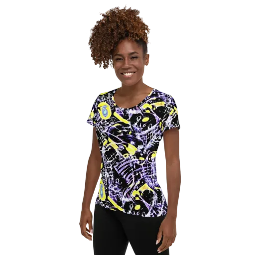Night Circuit on a Women's Athletic T-Shirt