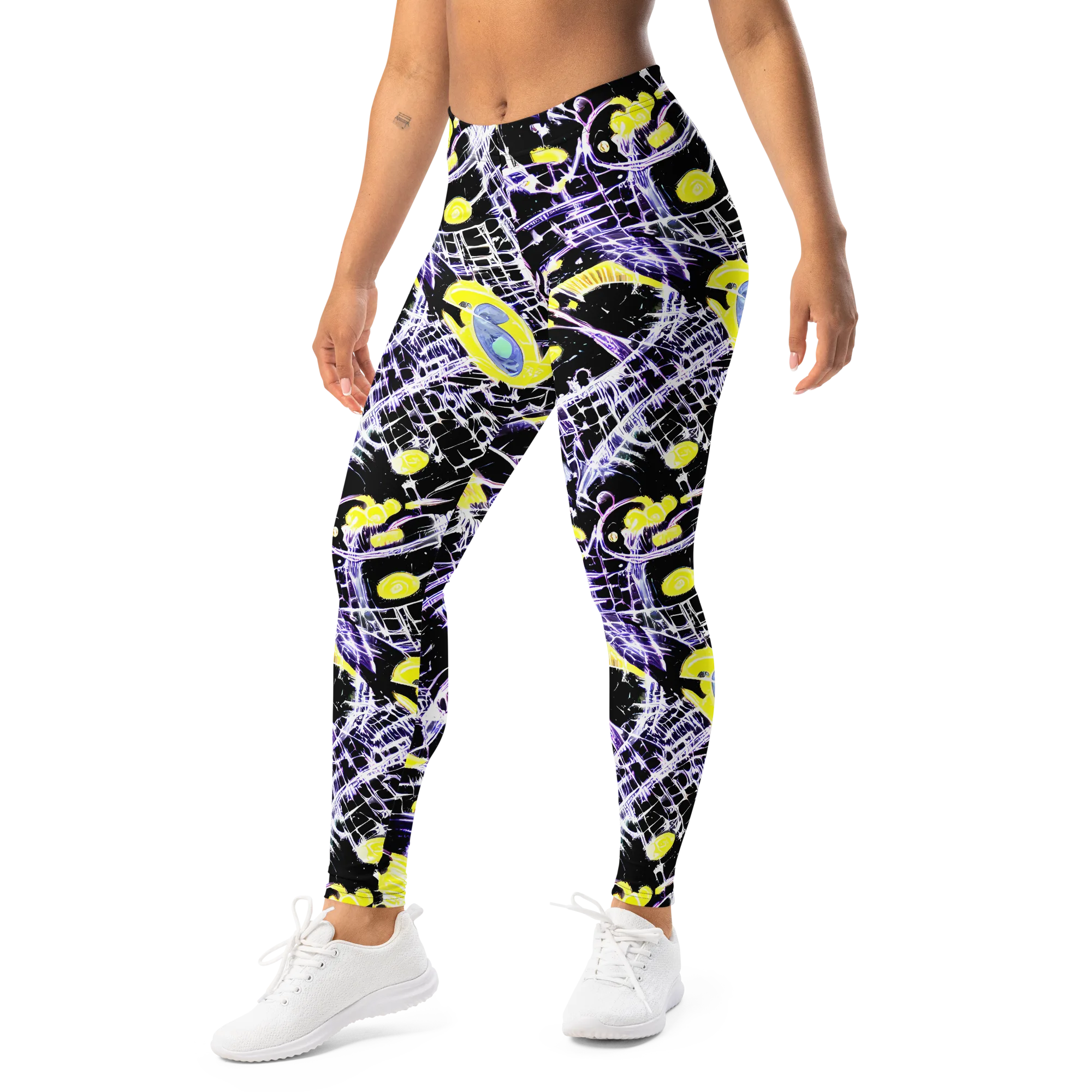 Night Circuit on Leggings — Left Front