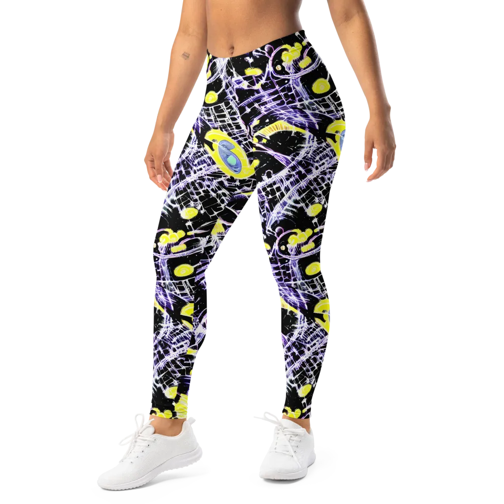 Night Circuit on Leggings — Left Front