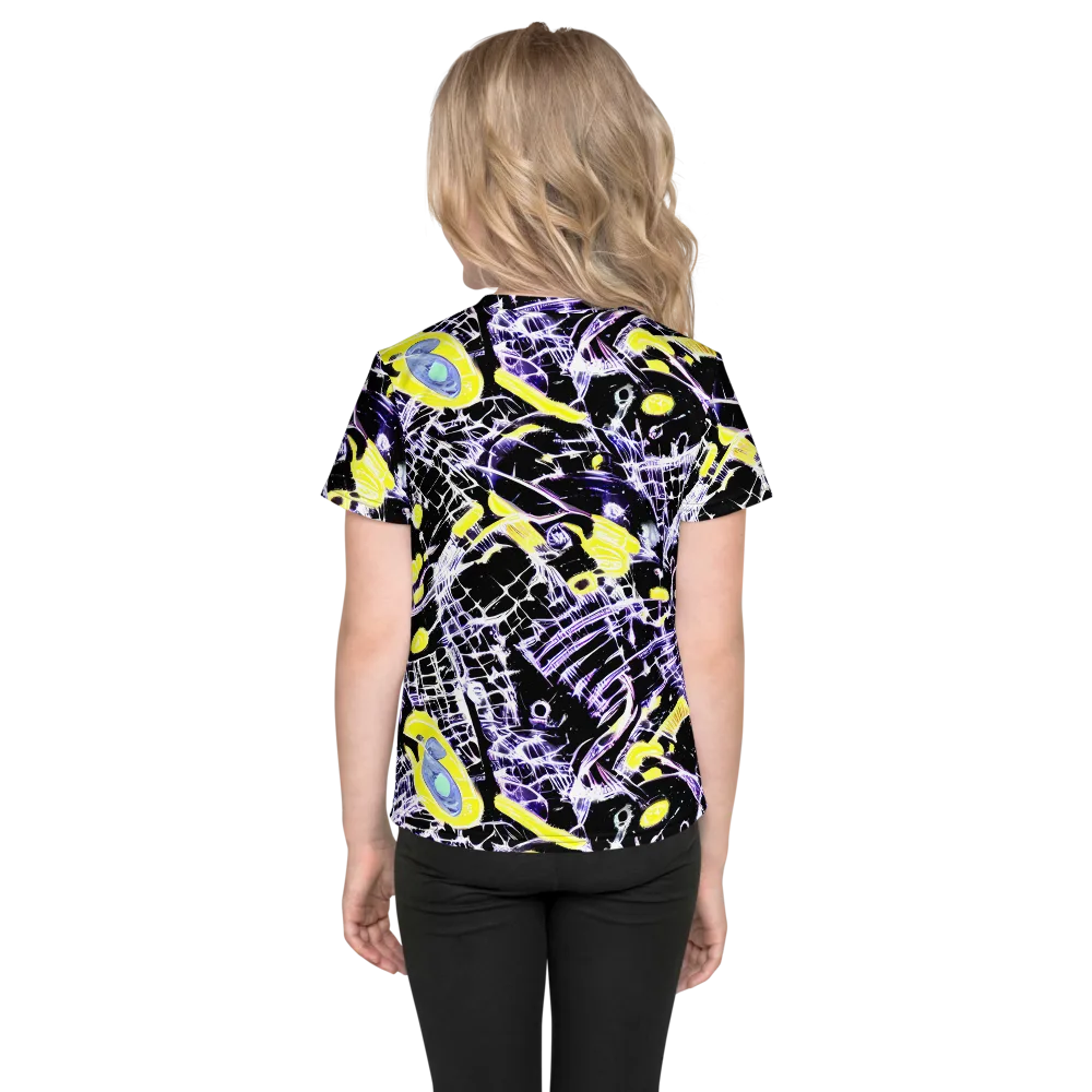 Night Circuit on Kids Crew Neck T-Shirt — Back