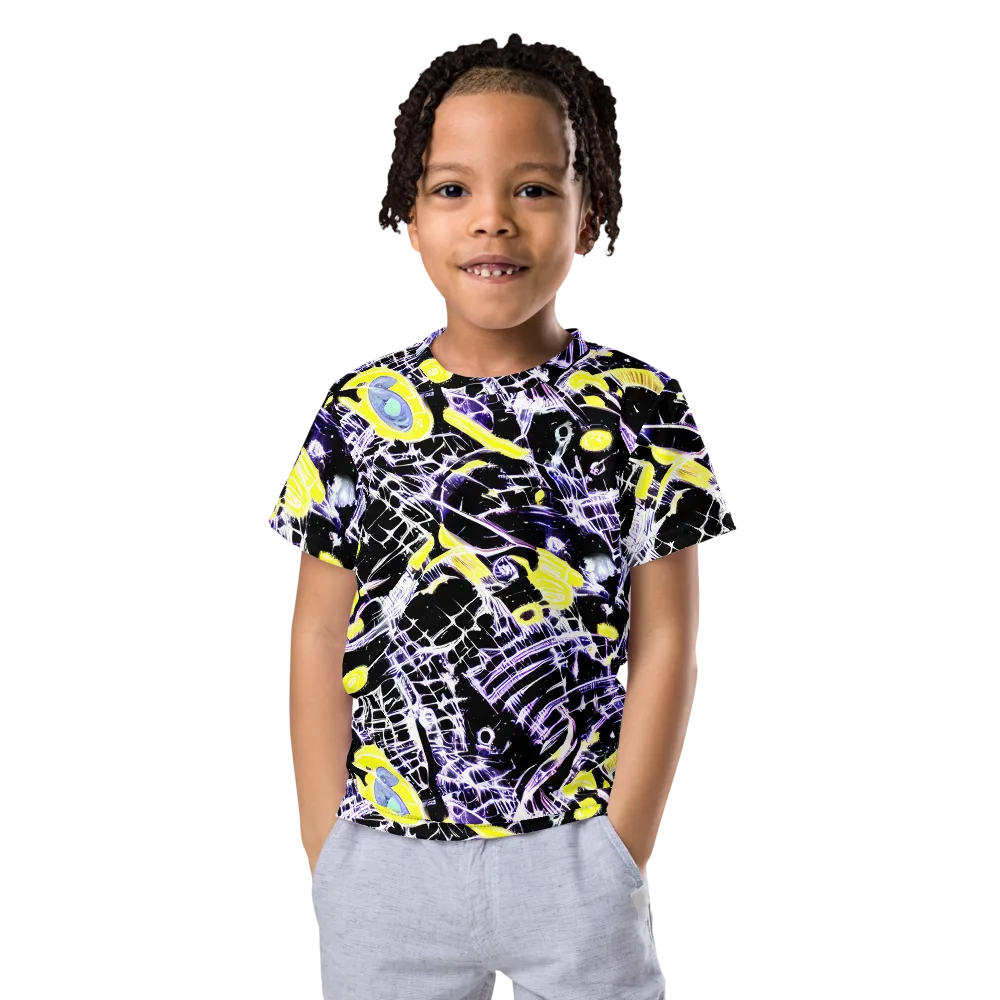 Night Circuit on Kids Crew Neck T-Shirt — Front