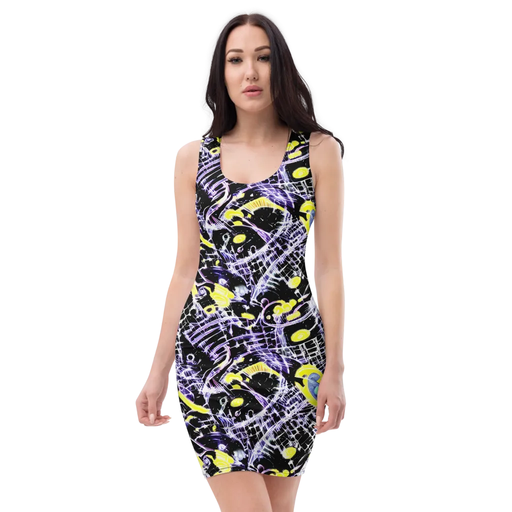 Night Circuit on Bodycon Dress — Front