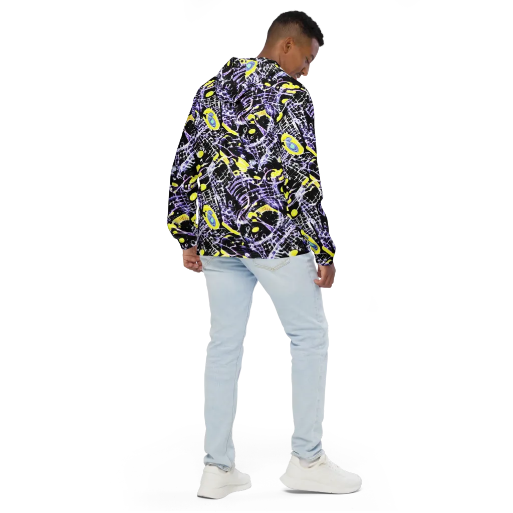 Night Circuit on Men's Windbreaker — Back