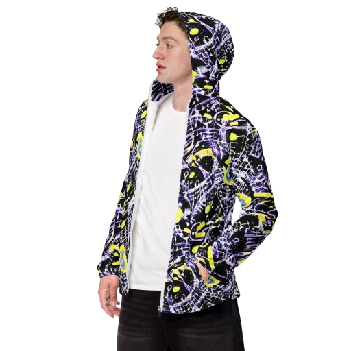 Night Circuit on a Men's Windbreaker