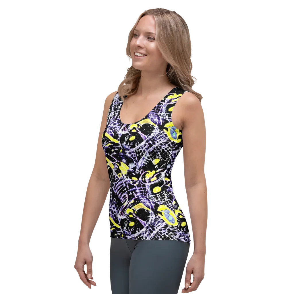 Night Circuit on Women's Tank Top — Left Front