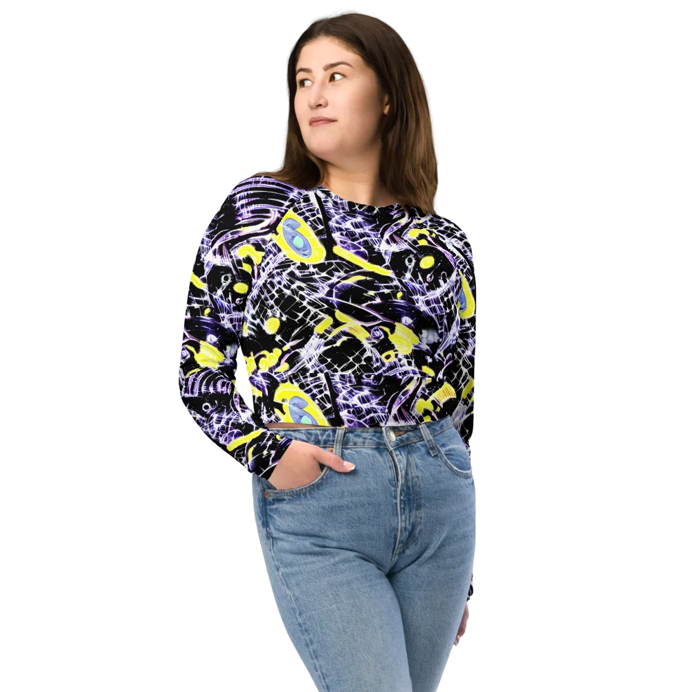 Night Circuit on Long Sleeve Crop Top — Front