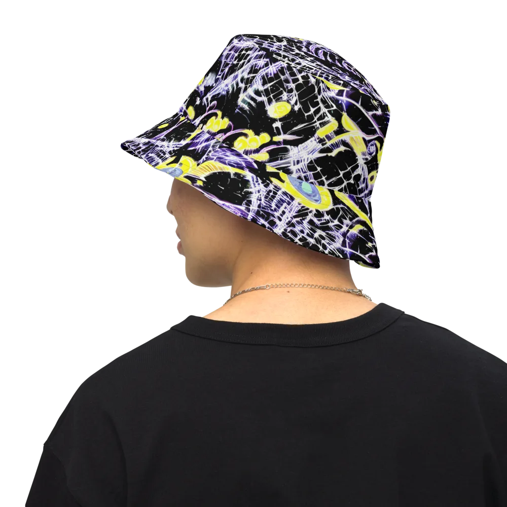Night Circuit on Reversible Bucket Hat — Back Inside
