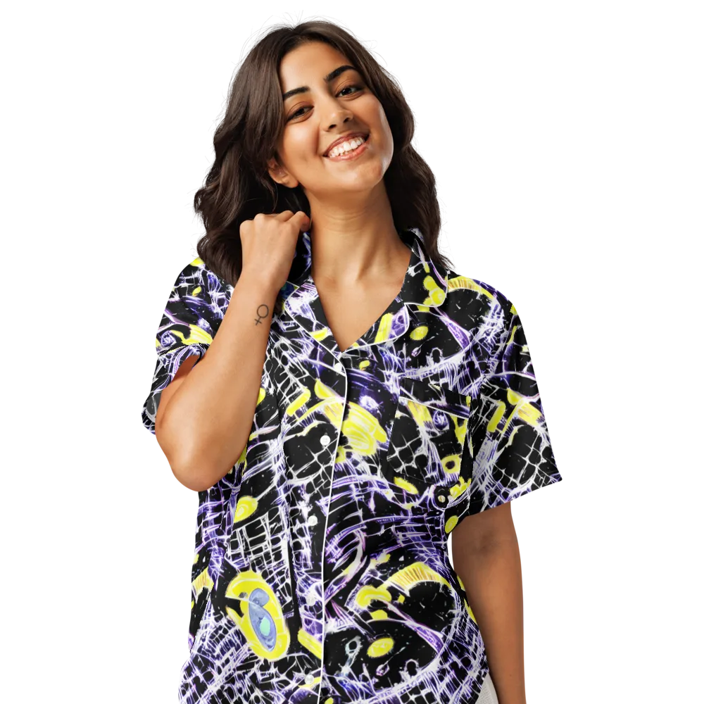 Night Circuit on Women's Short Sleeve Pajama Top — Front