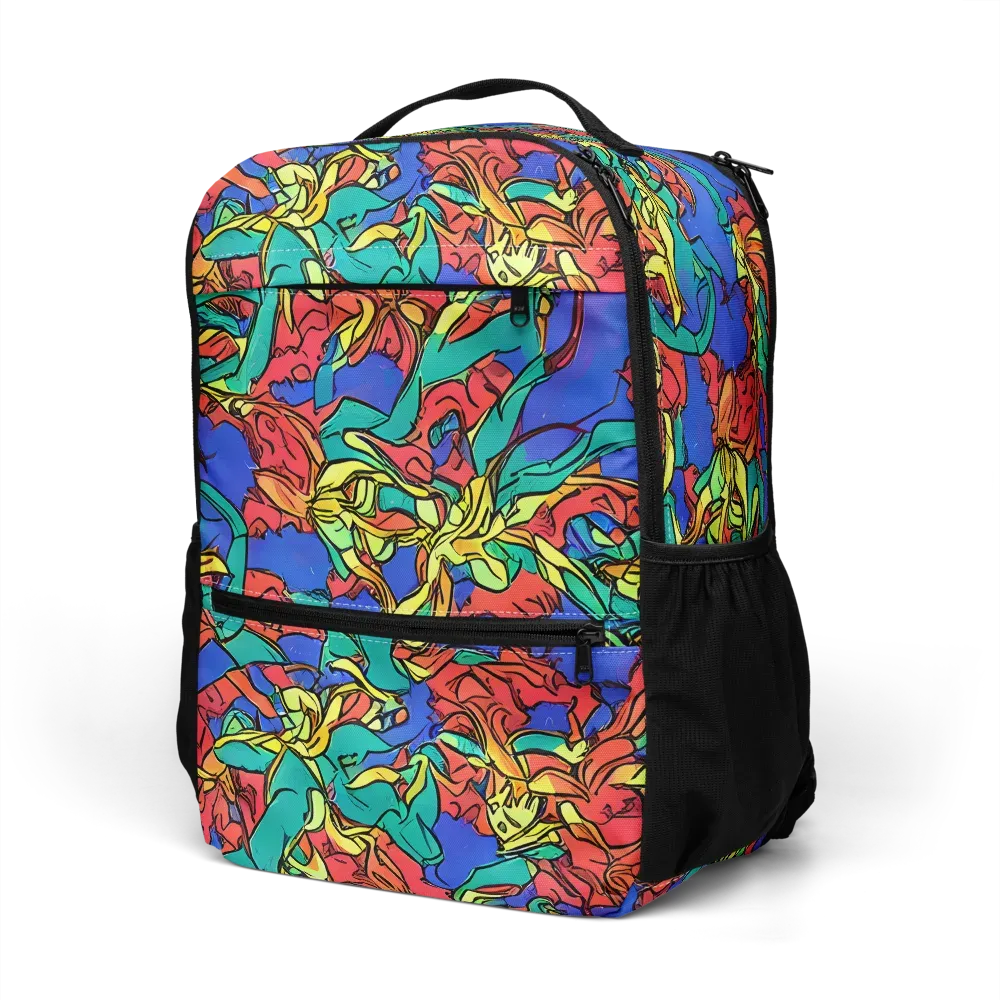 Vivid Bloomstorm on Utility Backpack — Left Front