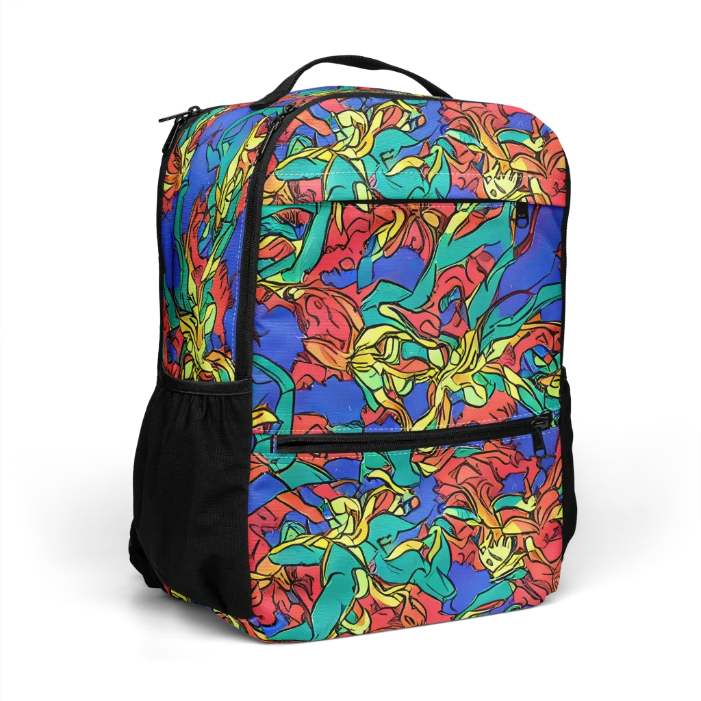 Vivid Bloomstorm on Utility Backpack — Right Front