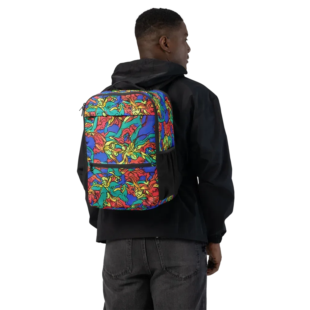 Vivid Bloomstorm on Utility Backpack — Back
