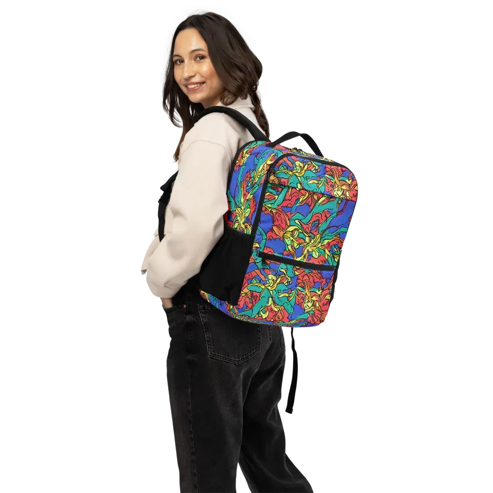 Vivid Bloomstorm on Utility Backpack — Back