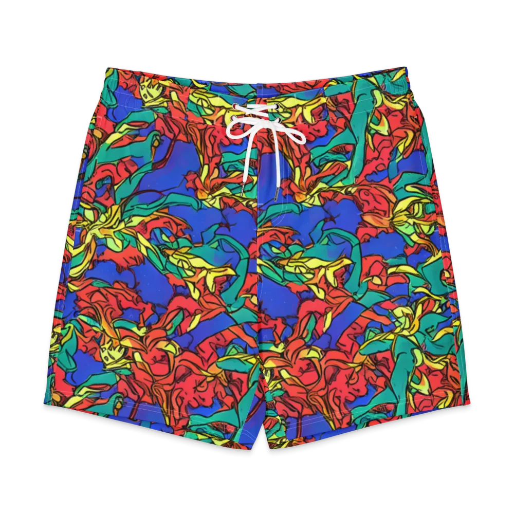 Vivid Bloomstorm on Men's Board Shorts — Front