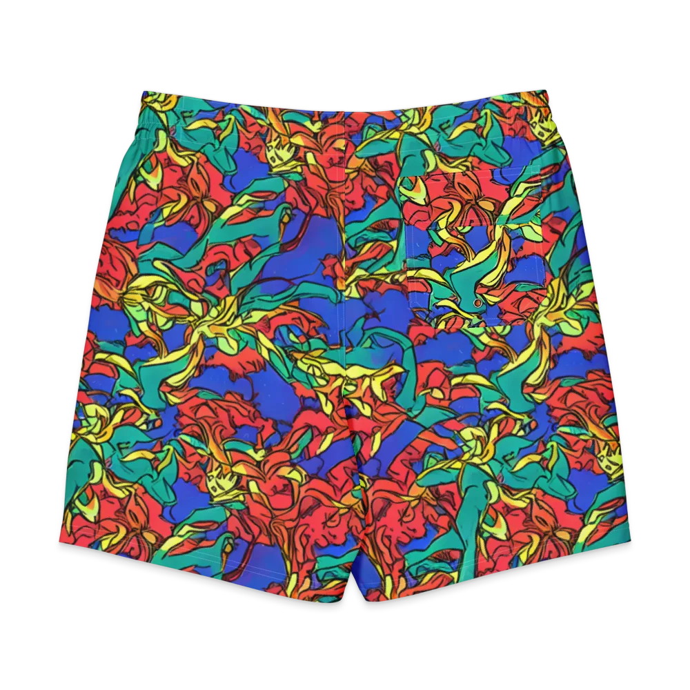 Vivid Bloomstorm on Men's Board Shorts — Back