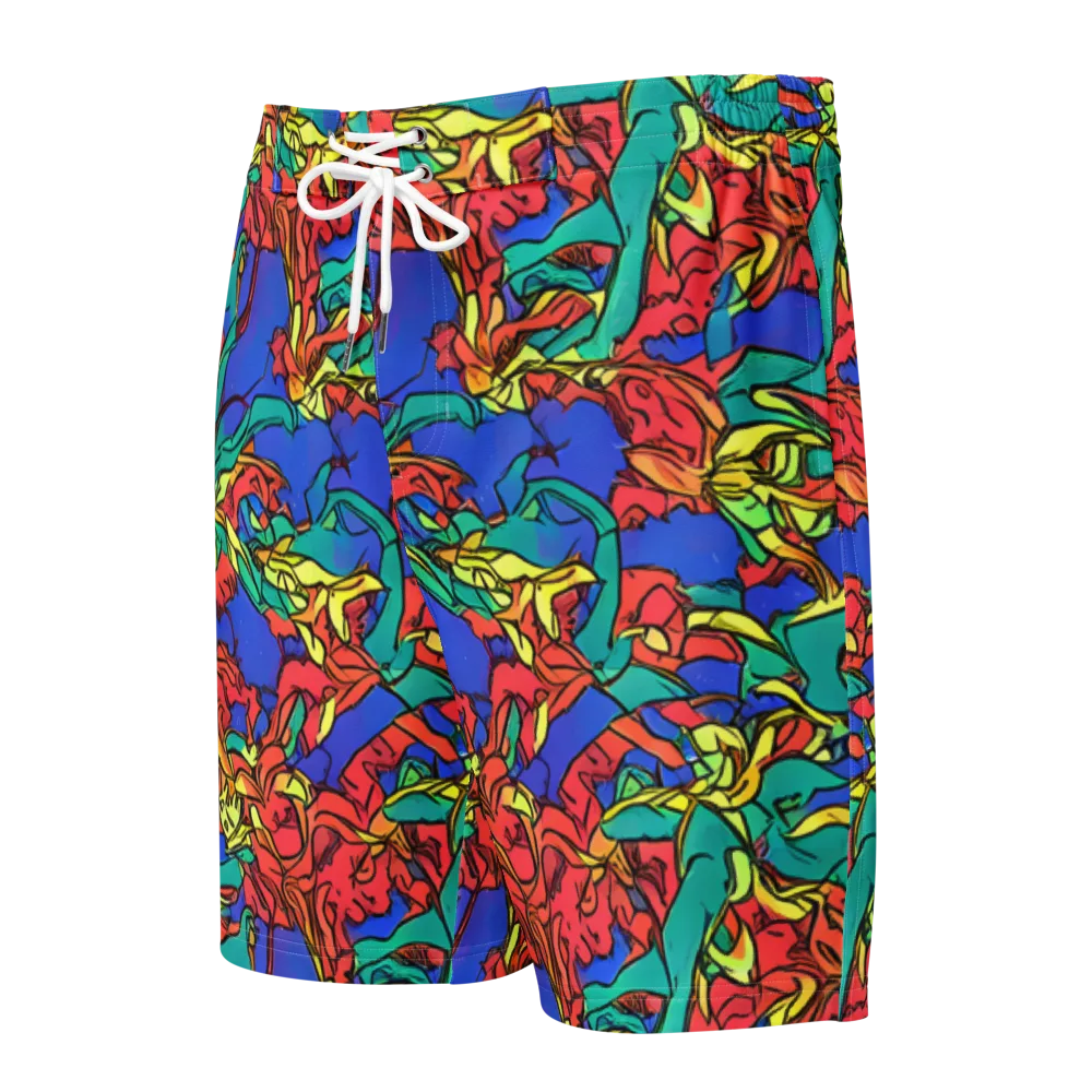 Vivid Bloomstorm on Men's Board Shorts — Front