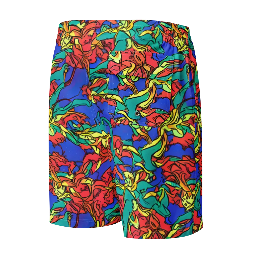 Vivid Bloomstorm on Men's Board Shorts — Back