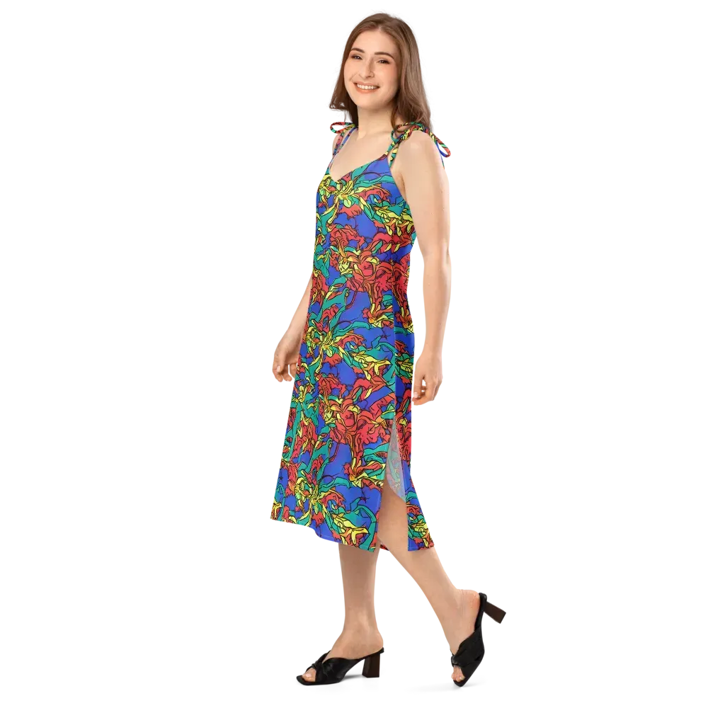 Vivid Bloomstorm on Slip Dress — Left Front