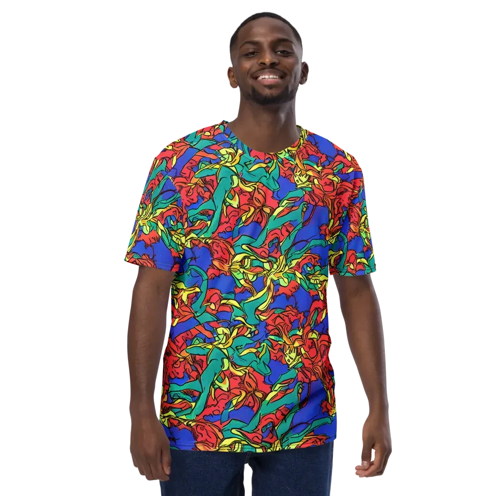 Vivid Bloomstorm on Men's Crew Neck T-Shirt — Front