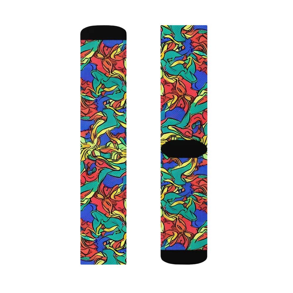 Vivid Bloomstorm on Socks — Right Sock