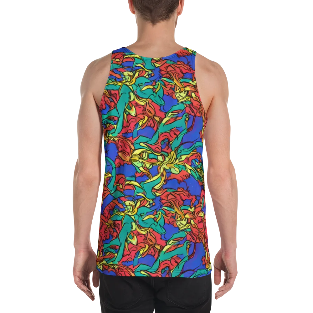 Vivid Bloomstorm on Men's Tank Top — Back