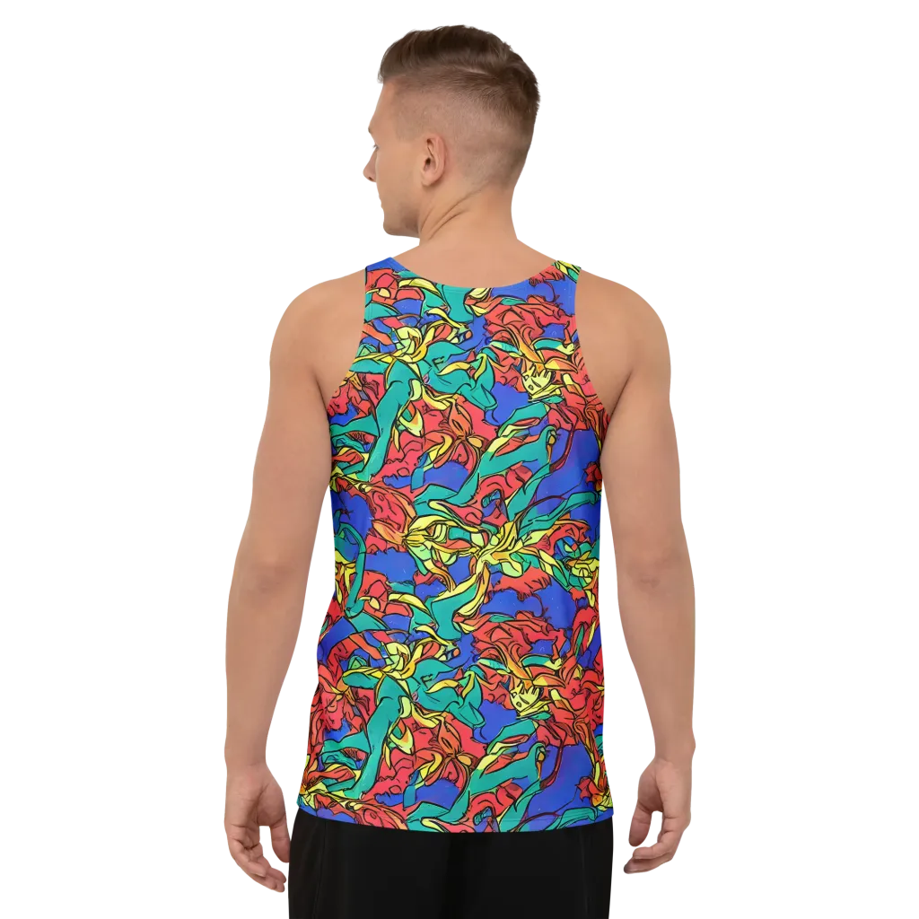 Vivid Bloomstorm on Men's Tank Top — Back